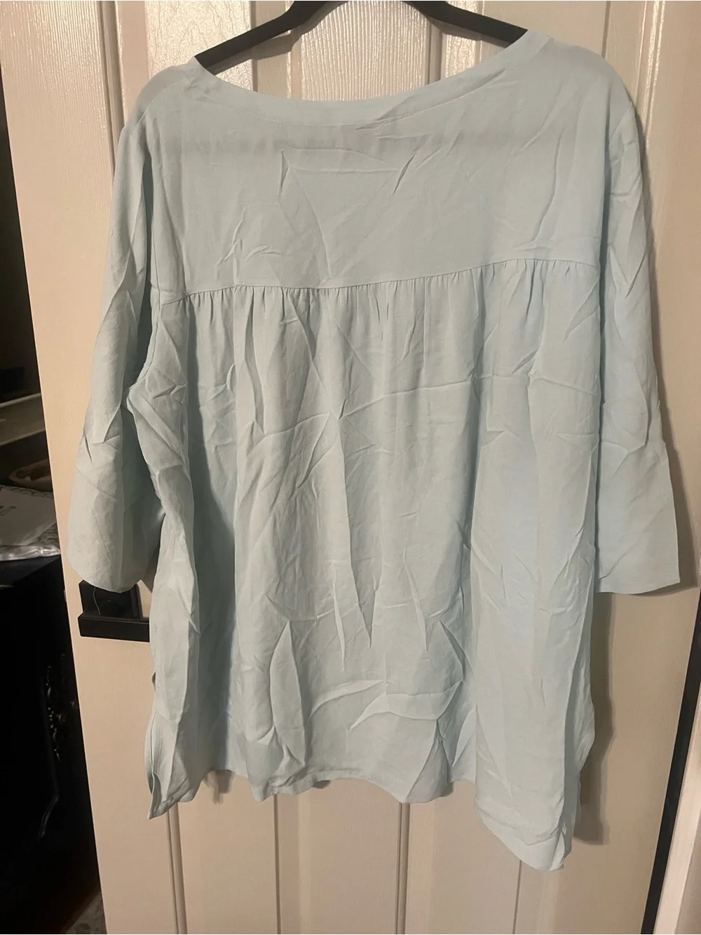 Eileen Fisher Light Blue Relaxed Ballet Neck Top